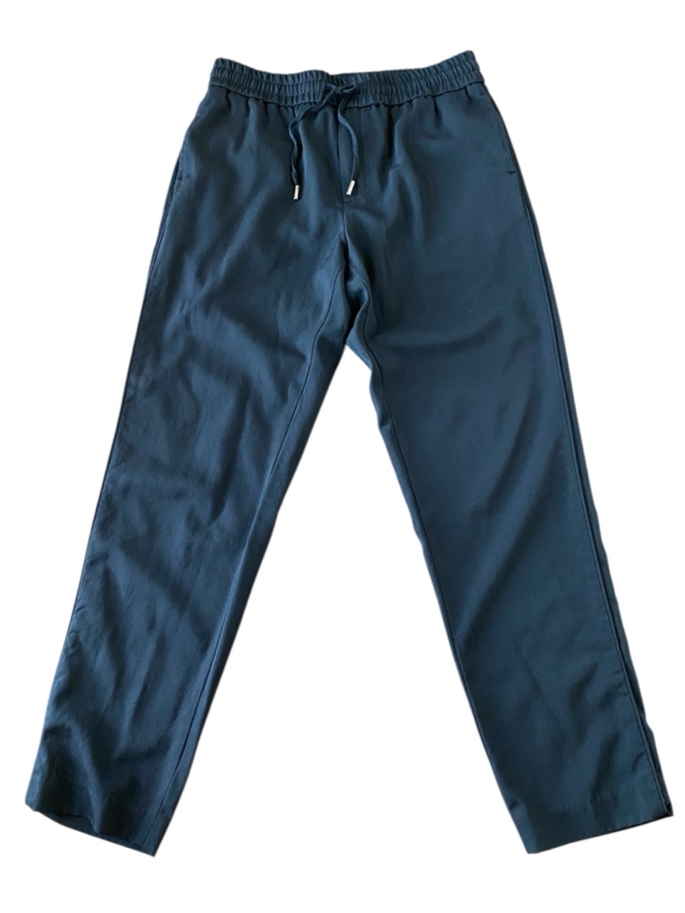 MR P. Slim-Fit Tapered black Virgin Wool Drawstring Trousers 34